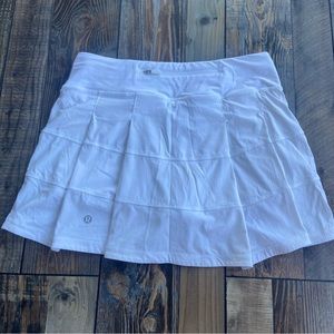 Lululemon White Pleated Pace Rival Tennis Athletic Skirt Size 4 Tall